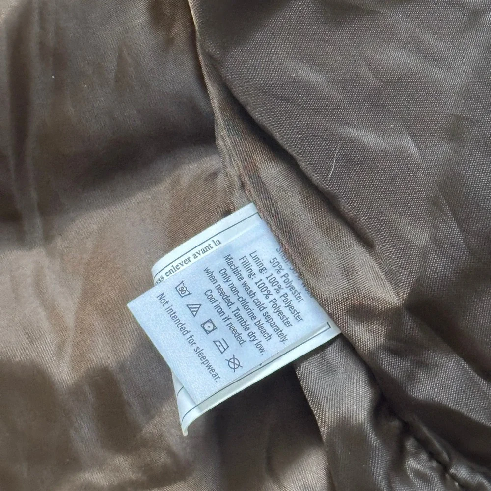 Janie and Jack Boys Brown Herringbone Puffer Vest 6-12 Months Quilted Snap Front